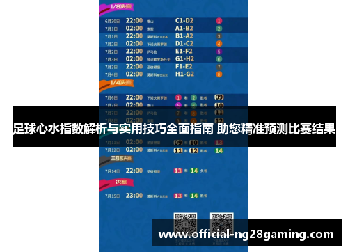 足球心水指数解析与实用技巧全面指南 助您精准预测比赛结果